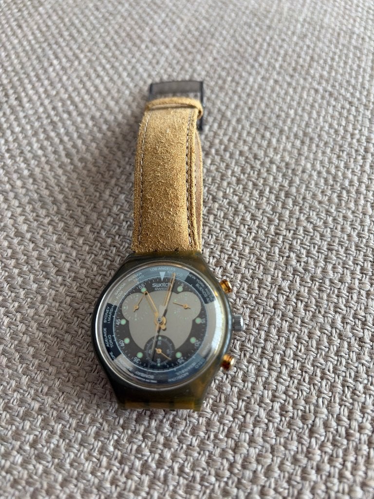 Montre, Montre-bracelet, Enlèvement ou Envoi, Cuir, Swatch