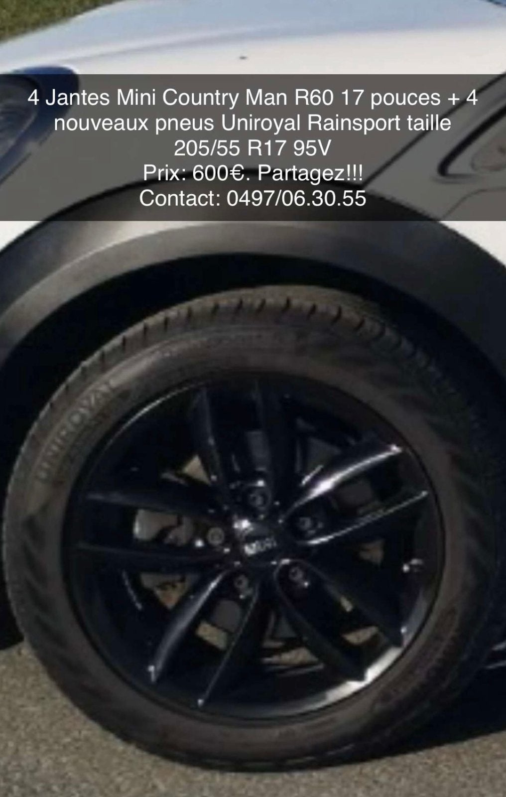 Pneus neufs + jantes Mini, Auto-onderdelen, Banden en Velgen, Ophalen, Banden en Velgen, Nieuw, 17 inch