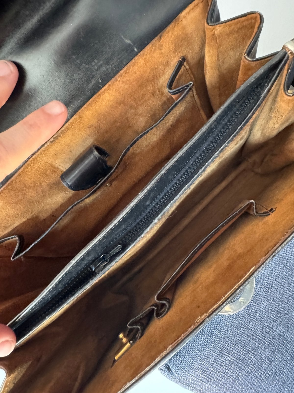 Handtas delvaux - zwart leder, Handtassen en Accessoires, Ophalen of Verzenden, Zo goed als nieuw, Zwart, Handtas