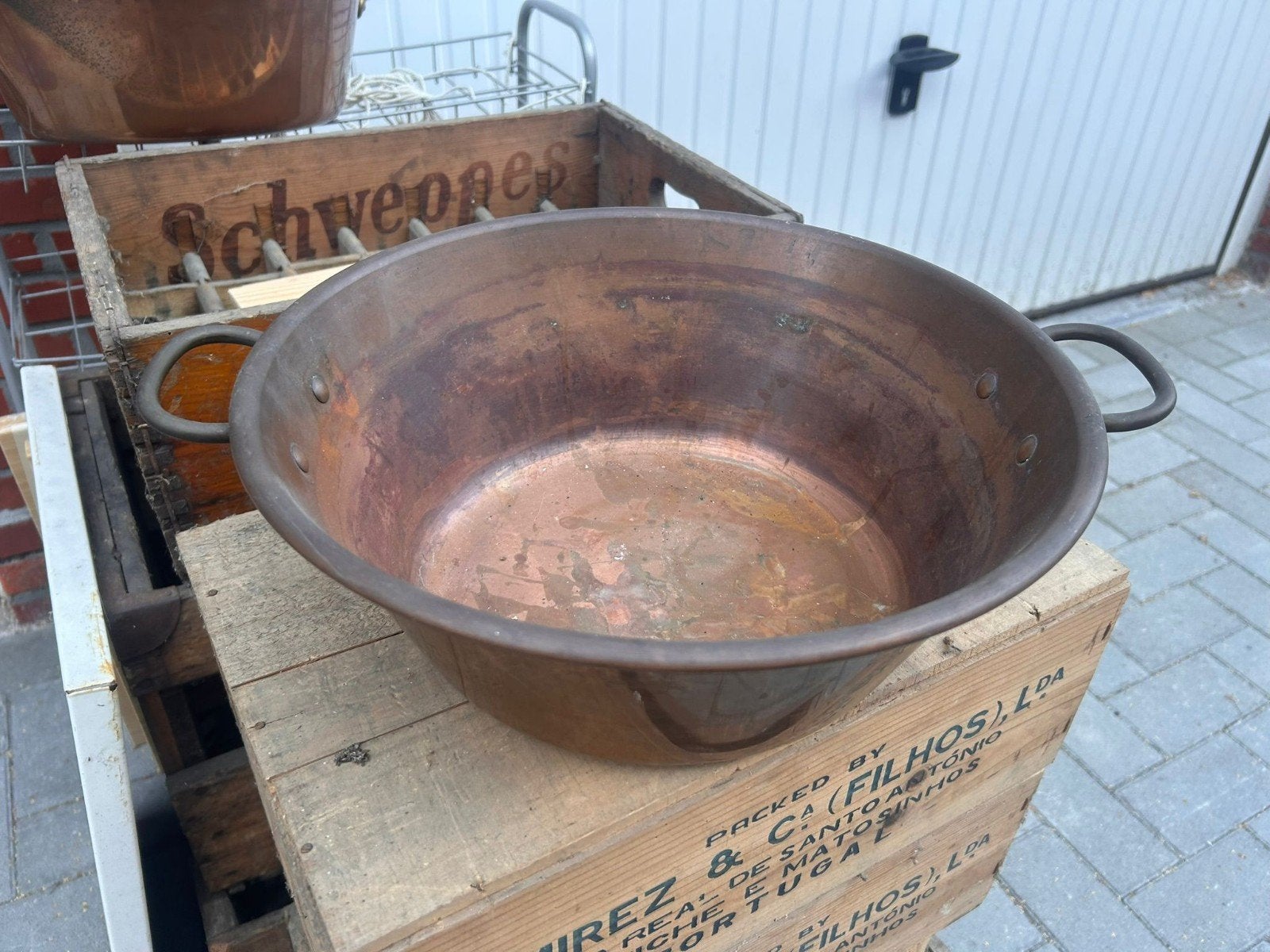 mooie oude koperen pot, Ophalen of Verzenden, Koper