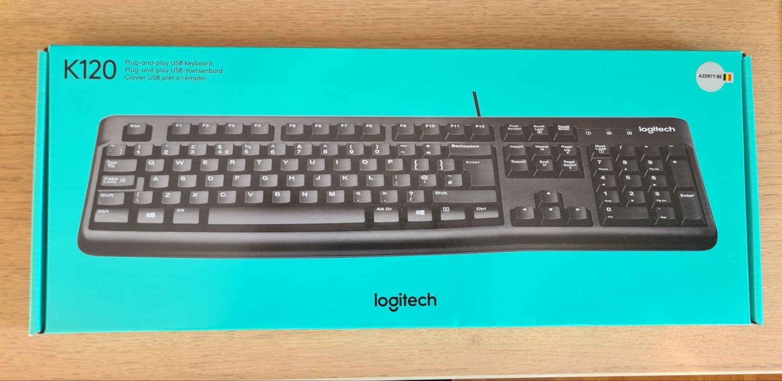 Logitech K120, Computers en Software, Ophalen of Verzenden, Azerty, Logitech