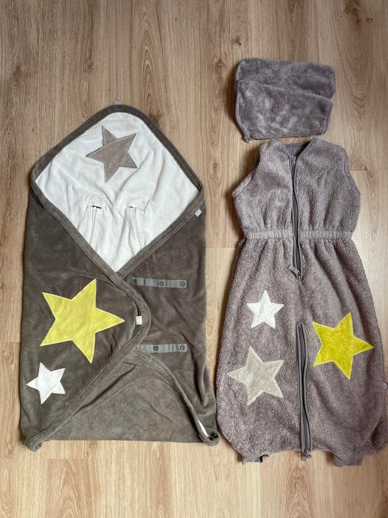 Slaapzak ( afrits mouwen ) + wikkeldeken Baby Boum., Ophalen of Verzenden, Gebruikt, Slaapzak