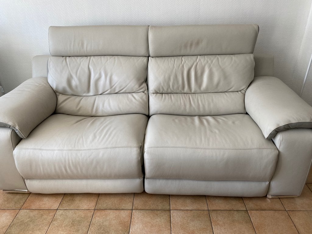 Canapé en cuir, Maison & Meubles, 200 à 250 cm, Banc droit, Enlèvement, Utilisé