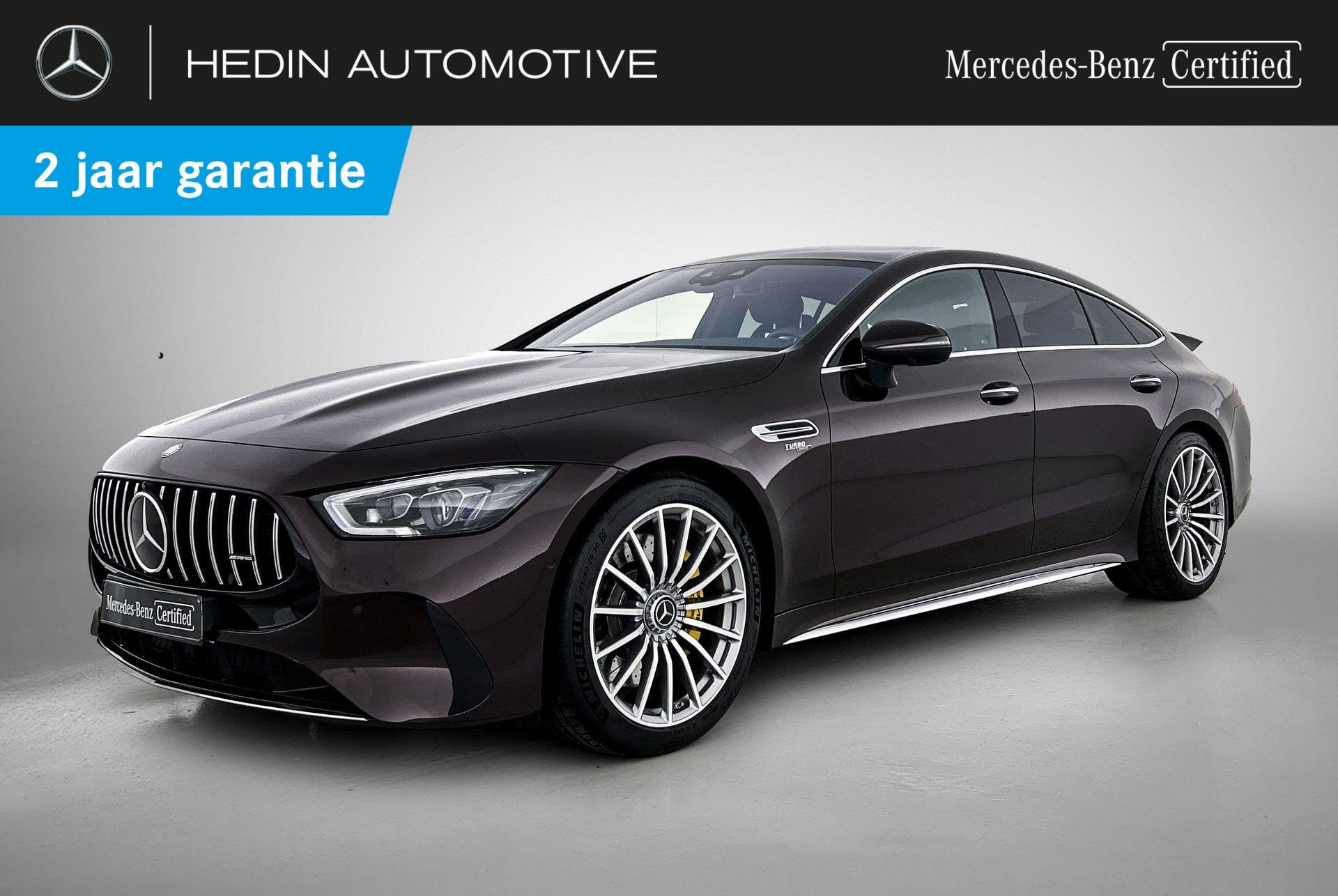 Mercedes-Benz AMG GT 43 4MATIC+ 4-Deur Coupé | Panoramisch, Auto's, Automaat, Stof, Gebruikt, Zwart