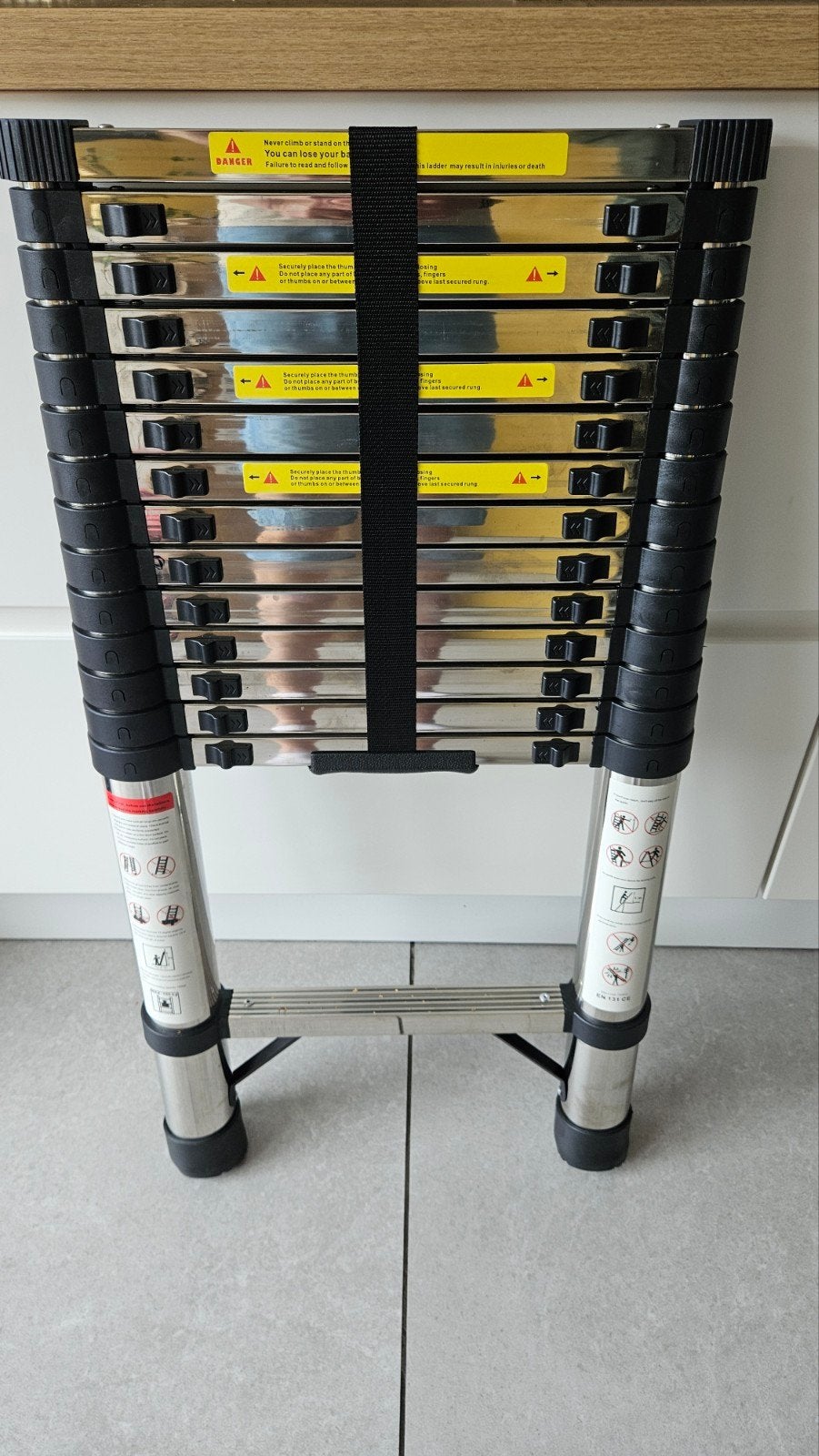 telescopische ladder 4.4m, Ophalen, Nieuw, Ladder, Opvouwbaar of Inschuifbaar