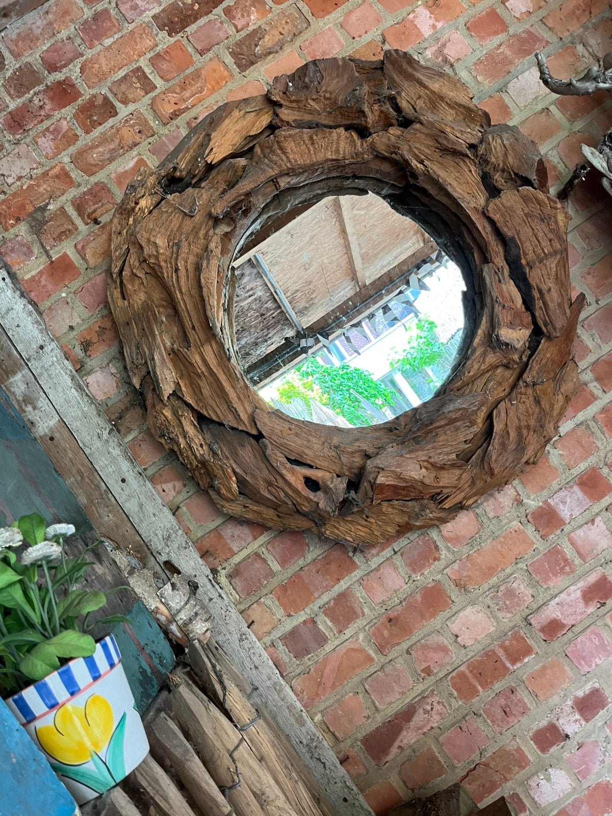 Miroir asiatique en bois, 1 m, Enlèvement, Bois