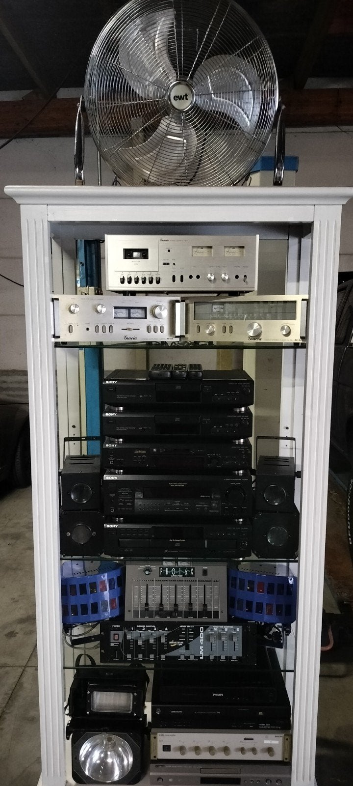 Système Hi-Fi Vintage DJ complet - Armoire audio incluse, TV, Hi-fi & Vidéo, Enlèvement, Utilisé