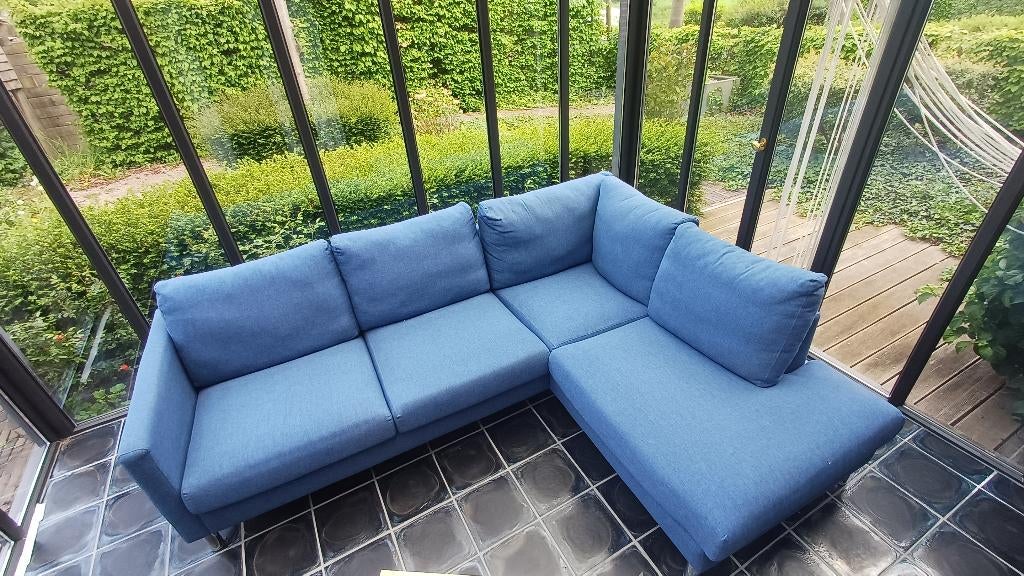 Blauwe hoekzetel 230 x 170 cm, Ophalen, Zo goed als nieuw, Kunststof