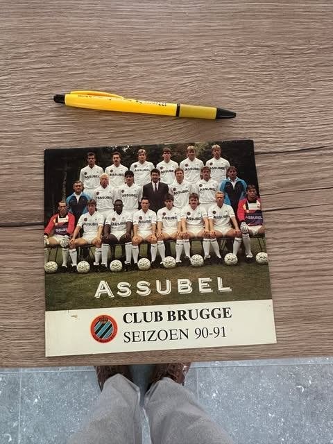 Club Brugge R.W.D.M. kaart 1990 Assubel, Collections, Enlèvement ou Envoi, Affiche, Image ou Autocollant, Info@vlubbe.rw, Utilisé