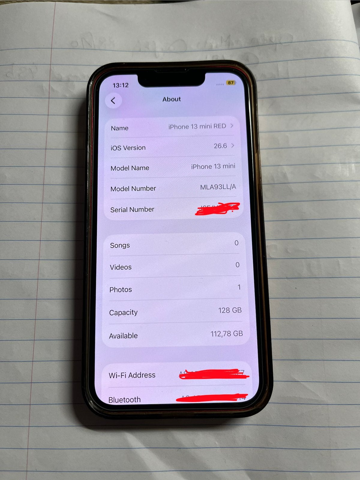iPhone 13 mini Red 128go, Enlèvement ou Envoi, Comme neuf, IPhone 13