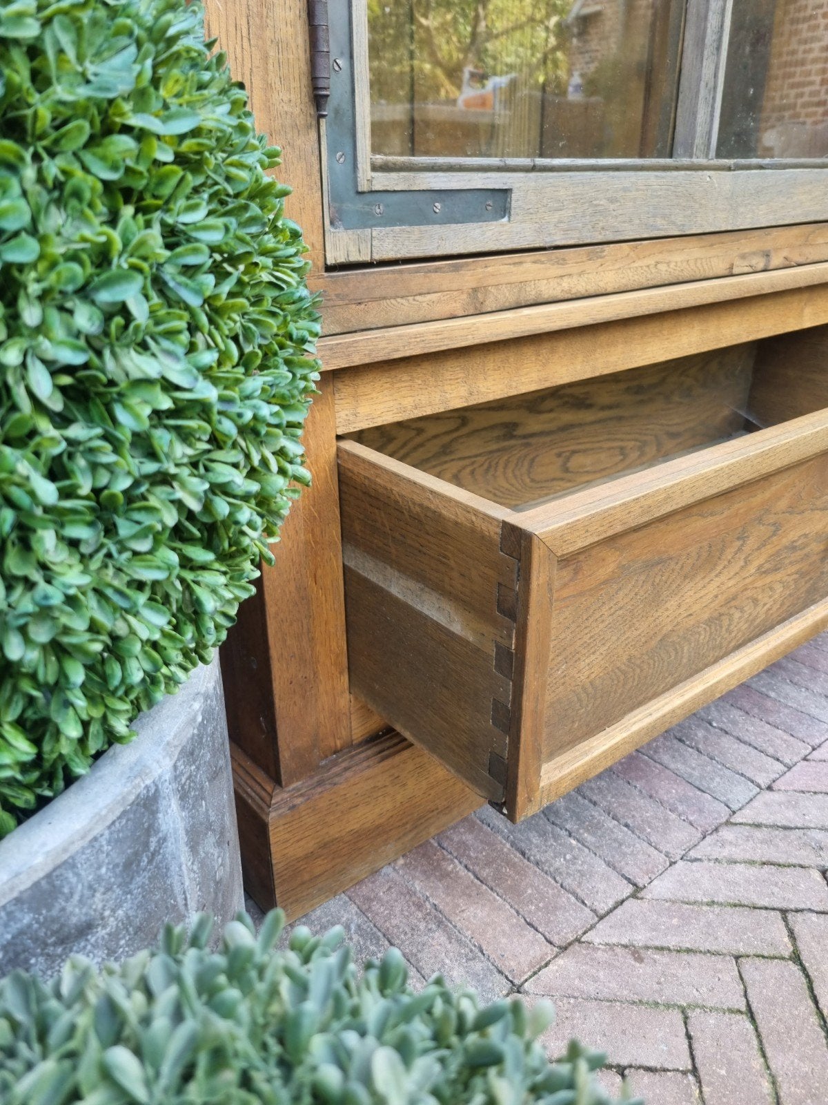eiken buffetkast/vitrinekast ART:, Ophalen, Gebruikt, 200 cm of meer, .