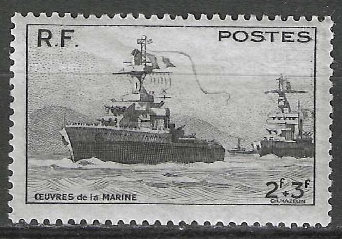 France 1946 - Yvert 752 - Navires de guerre en mer (PF), Envoi, Non oblitéré