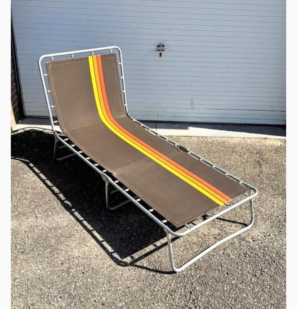 Vintage kampeerbed / ligzetel jaren 70, Ophalen, Inklapbaar