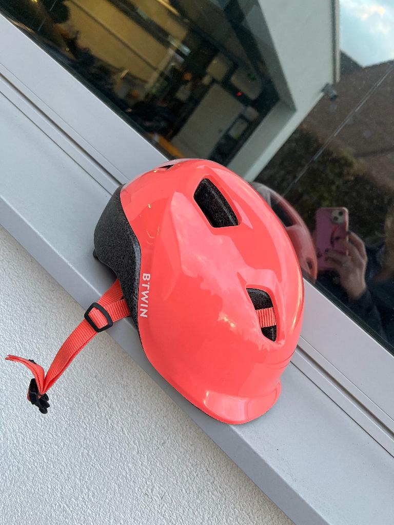 Fietshelm koraalrood (maat 48-52), Fietsen en Brommers, Meisje, Nieuw, Decathlon Btwin, Ophalen