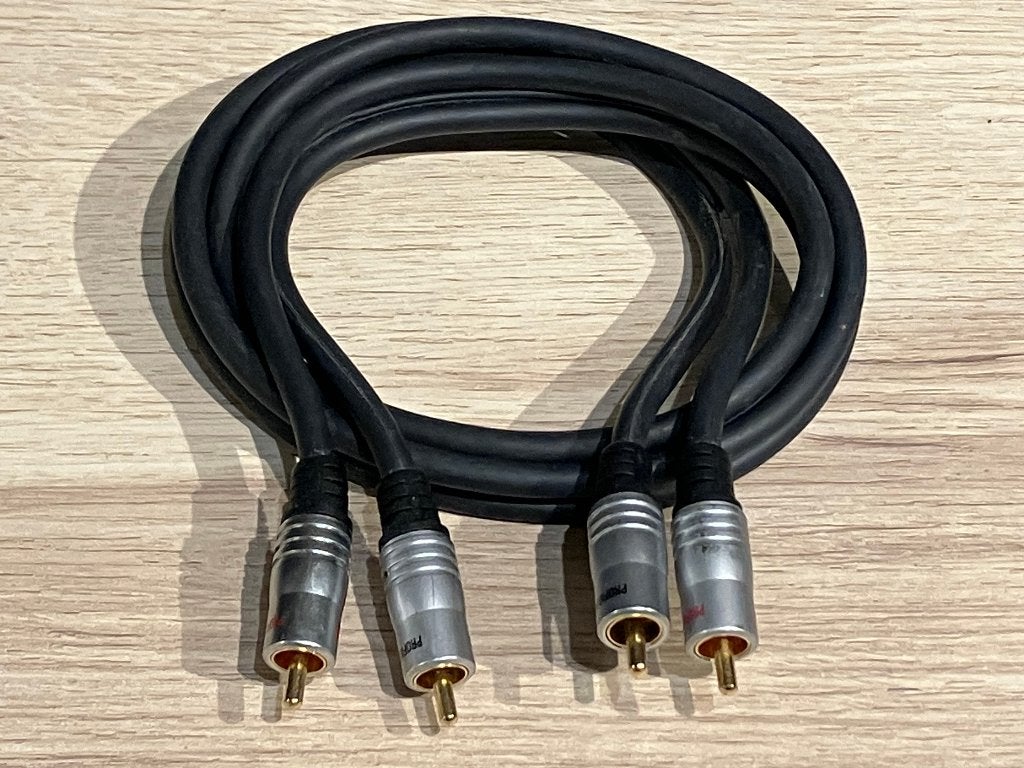 STEREO-AUDIO Profigold kabel 1 meter 24 Karaat Goud, Ophalen of Verzenden, Zo goed als nieuw, Minder dan 2 meter, Luidsprekerkabel