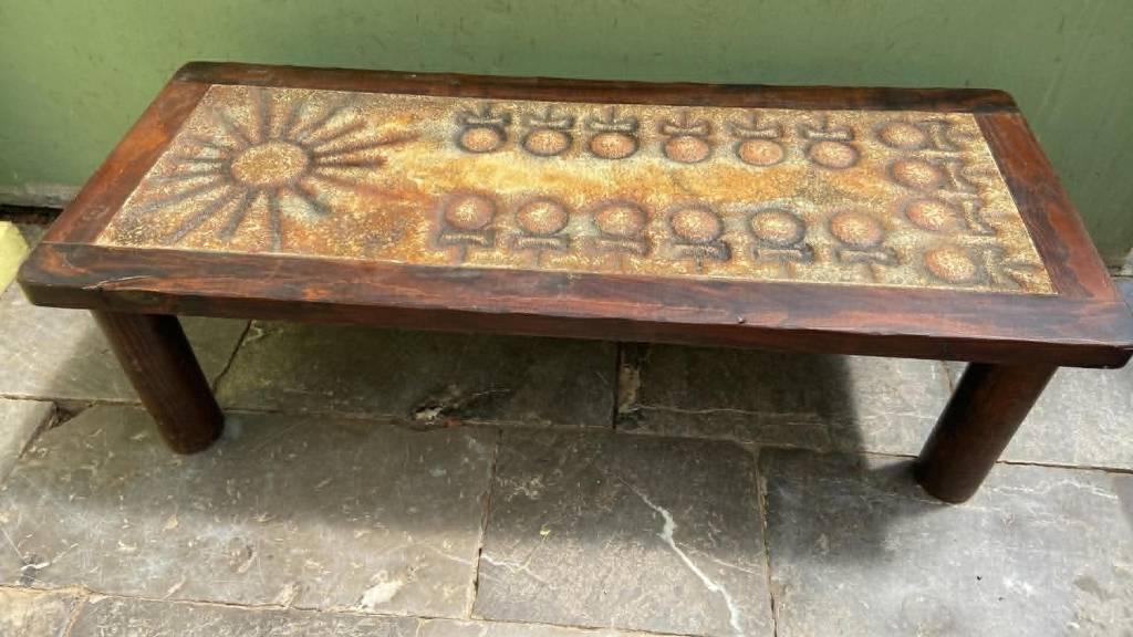 table basse François Chaty Vallauris pierre de lave, Maison & Meubles, Enlèvement ou Envoi