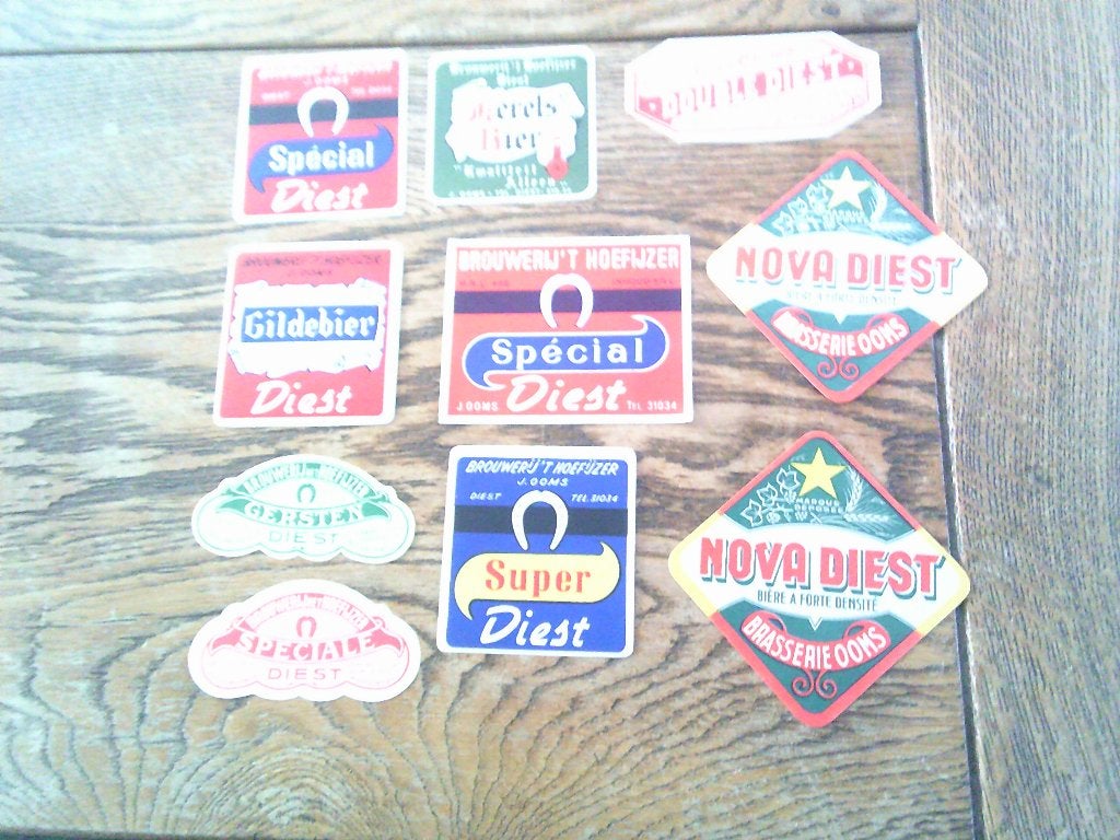 10 etiketten brouwerijen diest, Ophalen, Zo goed als nieuw, Gebruiksvoorwerp