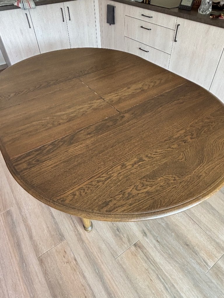 Uitklapbare ronde houten keukentafel, Ophalen, Gebruikt, Rond, 50 tot 100 cm