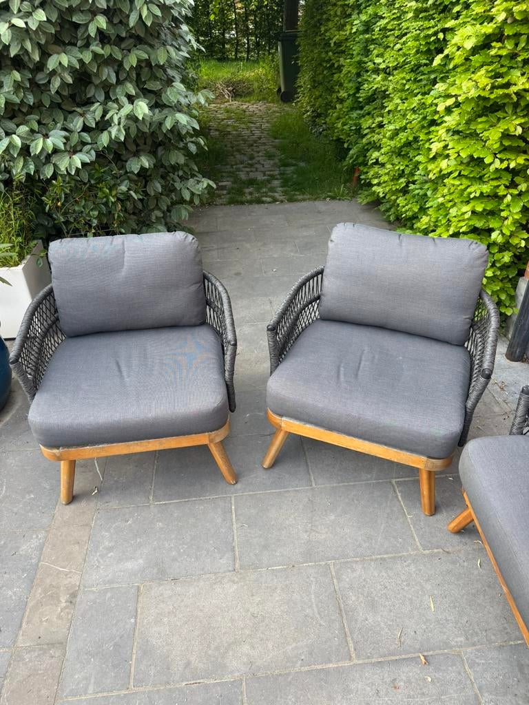Moderne Acacia Tuinset van Maison Du Monde, Tuin en Terras, Ophalen, Zo goed als nieuw, Bank, Tuinset