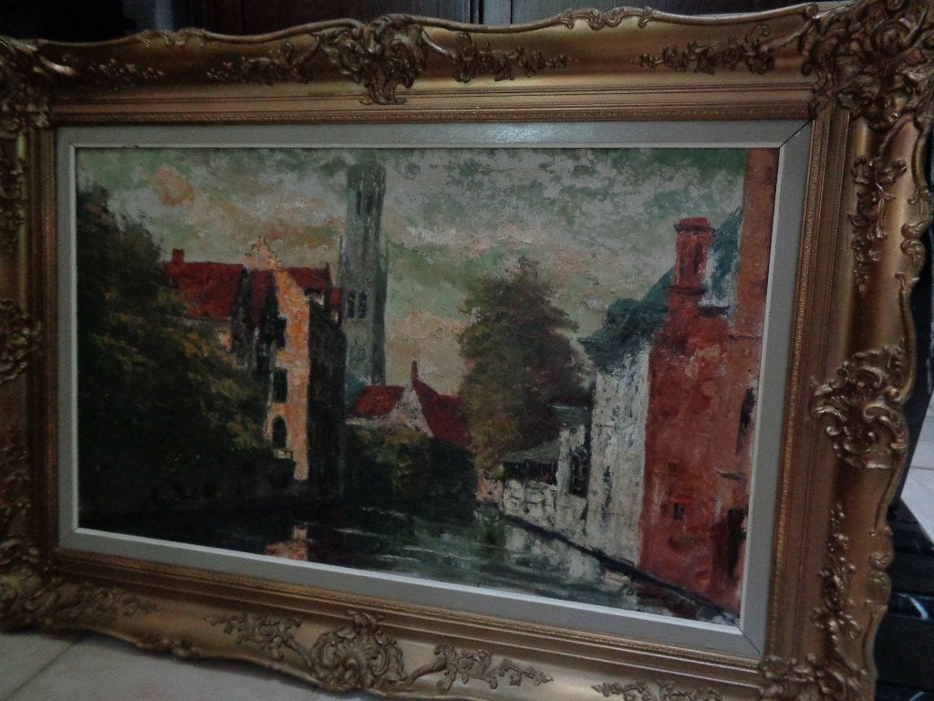 *Phil Bosmans (1922) -Prachtige grote schilderij & kader, Ophalen, Bijzondere lijst, Doek