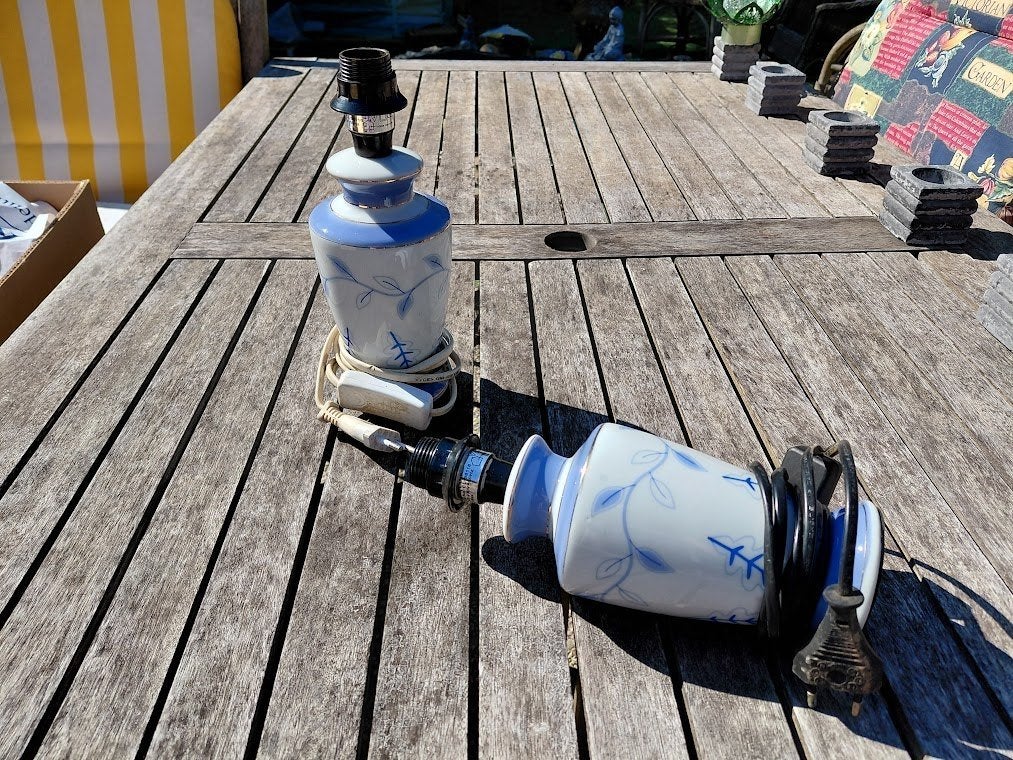 mooie nachtlampjes, Huis en Inrichting, Lampen | Overige, Zo goed als nieuw, Glas, Ophalen, Blauw