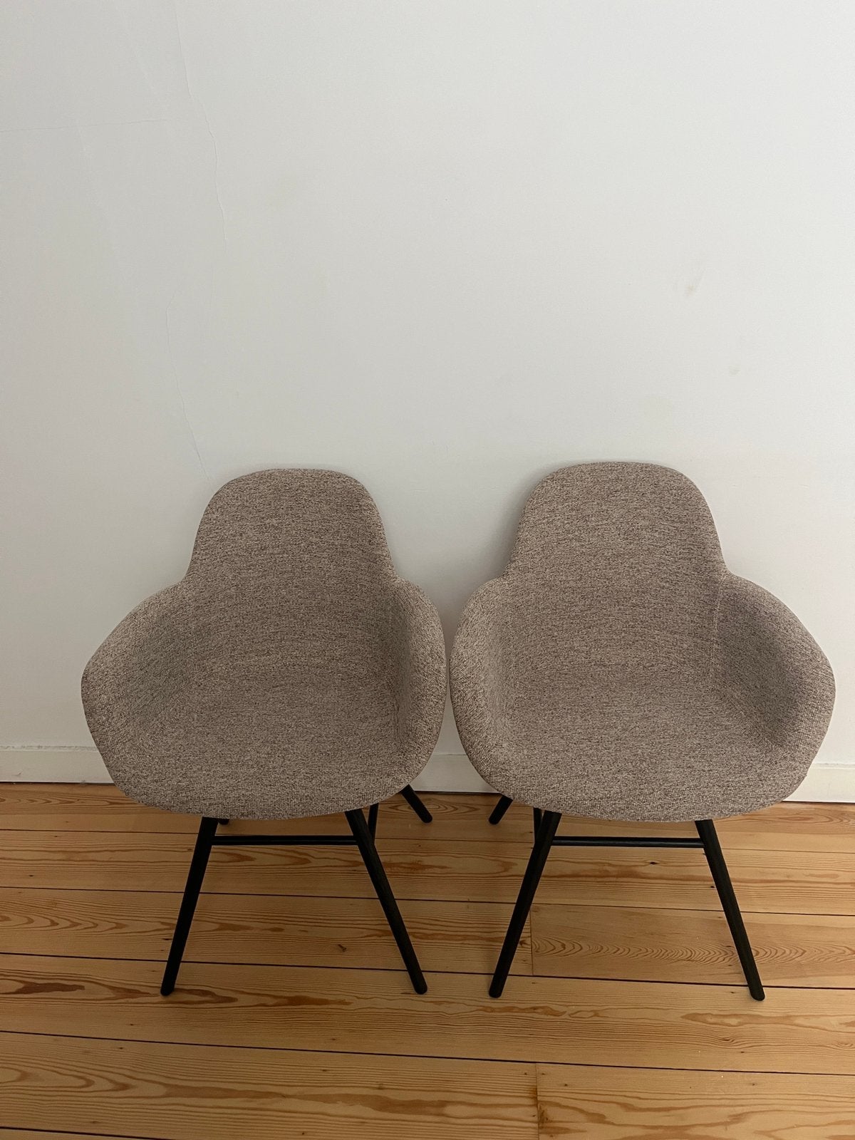 Set van 2 stoelen roze/beige/bruin bouclé Zuiver, Enlèvement, Comme neuf, Brun