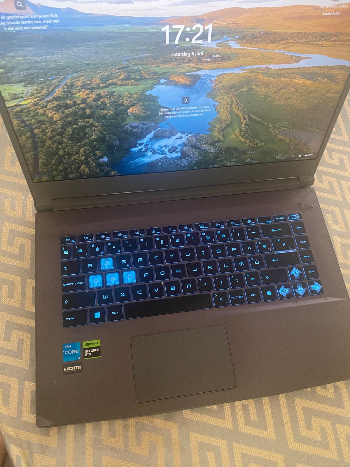 Msi thin 15 rtx3050 i512, Computers en Software, Ophalen, Met videokaart, Zo goed als nieuw, Gaming