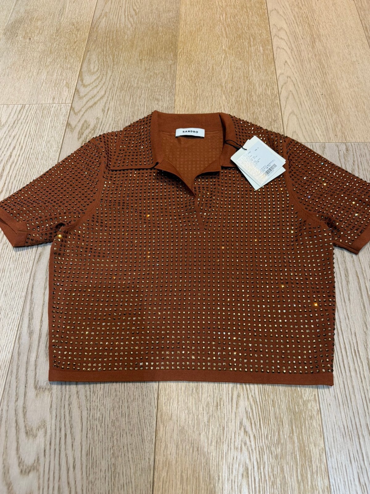 Nieuw 249€ crop poli sandro T36 volledig strass, Kleding | Dames, Ophalen of Verzenden, Nieuw