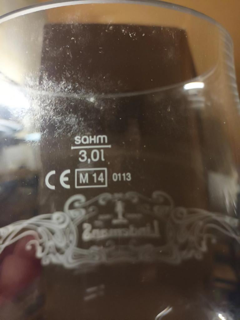 Lindemans 3lt glazen, Verzamelen, Glas en Drinkglazen, Ophalen