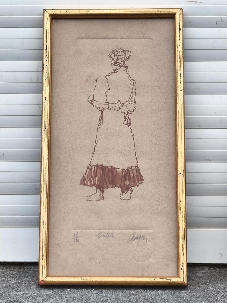 Gravure Émilie signe André colpin, Antiek en Kunst, Ophalen of Verzenden, Gravure