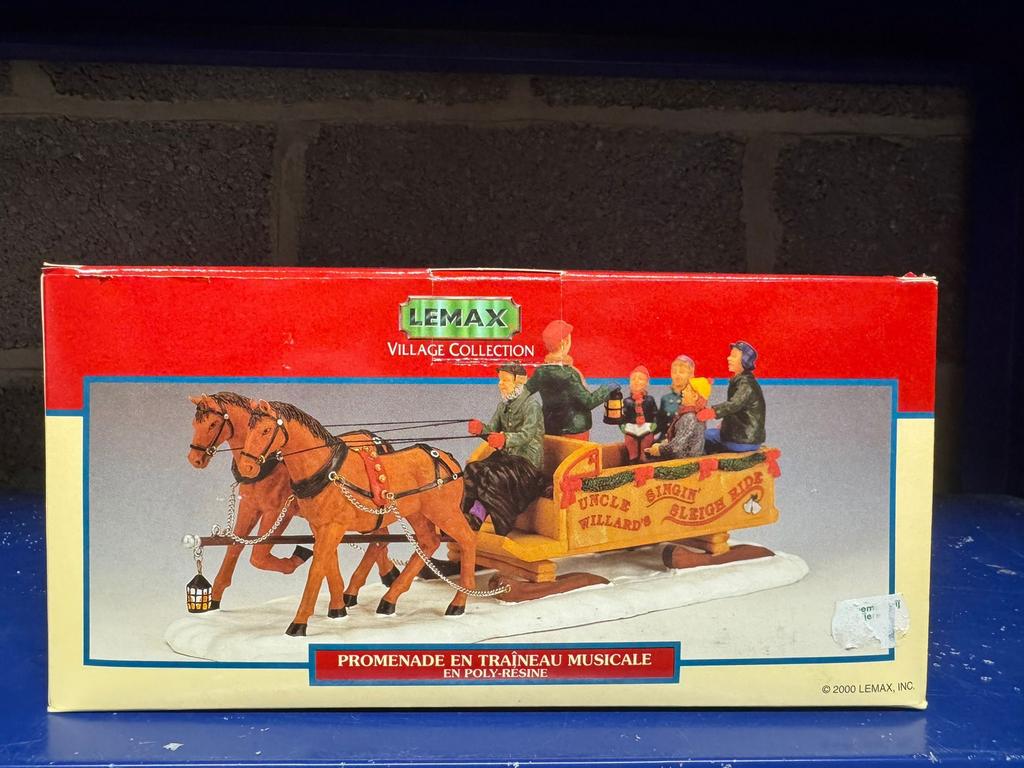 Lemax kerst slede met paarden bewegend/muzikaal 03330A compl, Enlèvement, Comme neuf