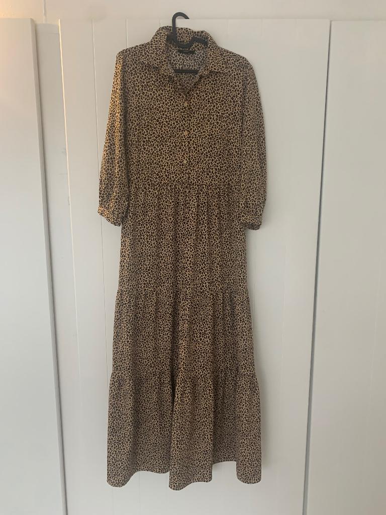 Lange jurk luipaardprint zwierig, Kleding | Dames, Overige kleuren, Nieuw, Ophalen of Verzenden, Maat 36 (S)