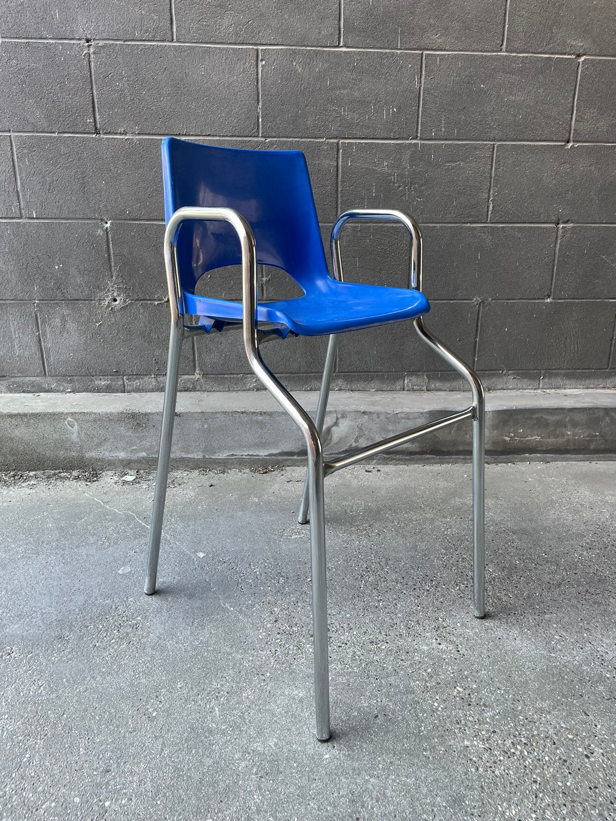 Vintage Retro Kinderstoeltje Chrome, Ophalen, Zo goed als nieuw