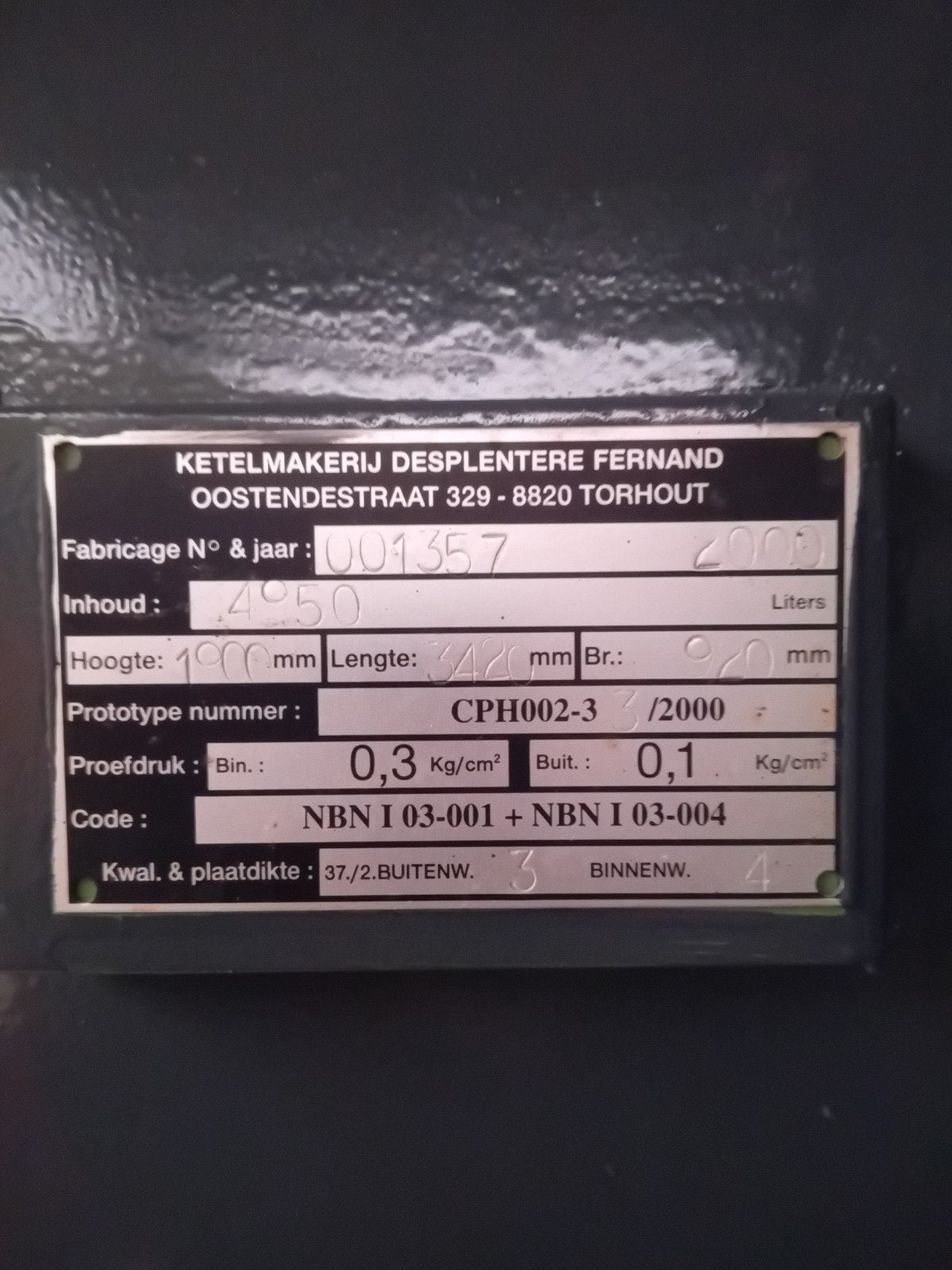 dubbelwandige mazouttank 4950 liter, Doe-het-zelf en Bouw, Ophalen, IJzer