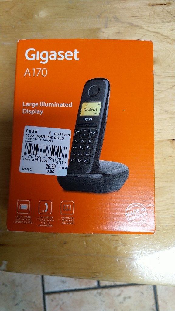 draadloze vaste telefoon, Telecommunicatie, Vaste telefoons | Handsets en Draadloos, Ophalen, Nieuw, 1 handset, Stralingsarm