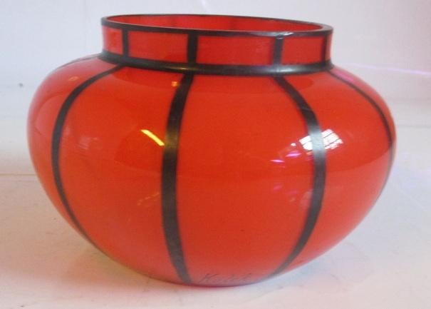 vase en verre tango rouge art déco Kolek, Envoi