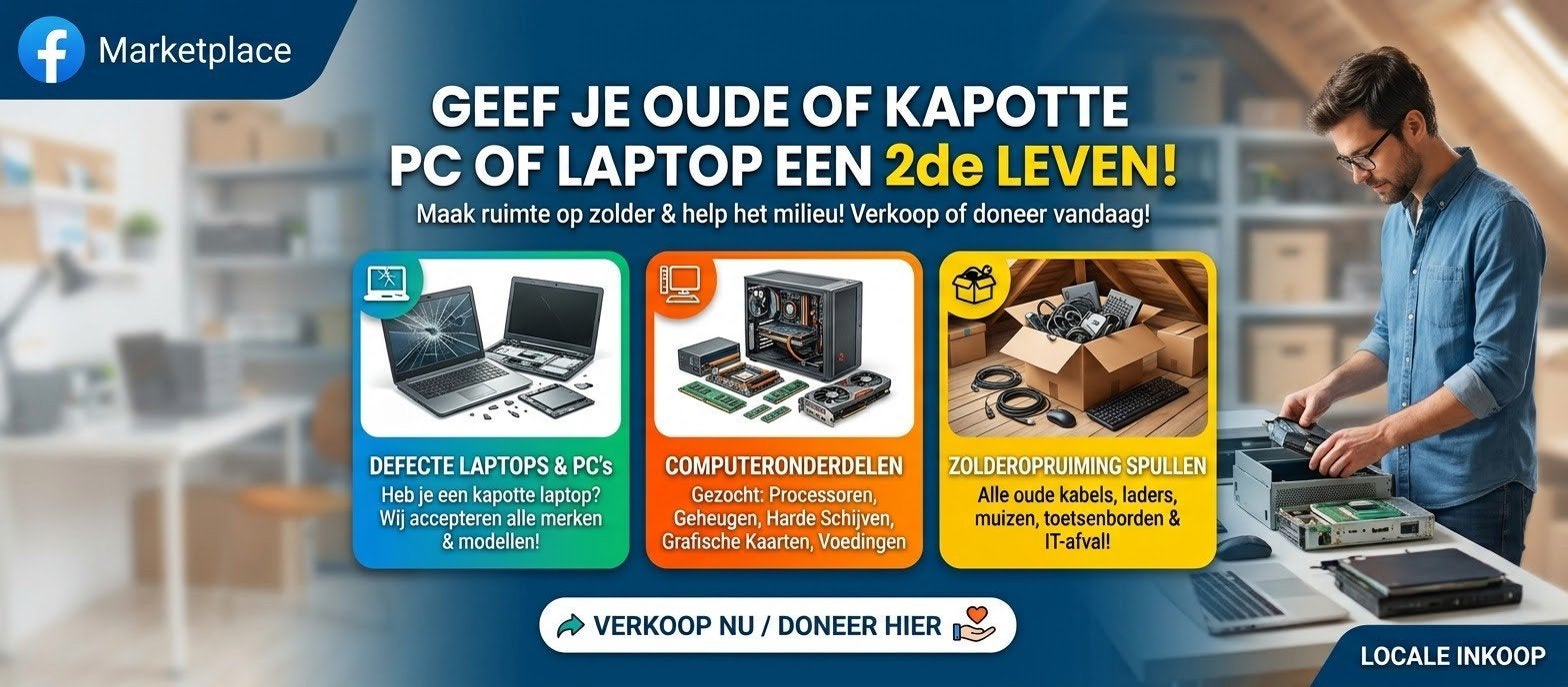 Gezocht: Defecte Laptops, PC’s & Computeronderdelen (Ophalen, Computers en Software, Ophalen of Verzenden