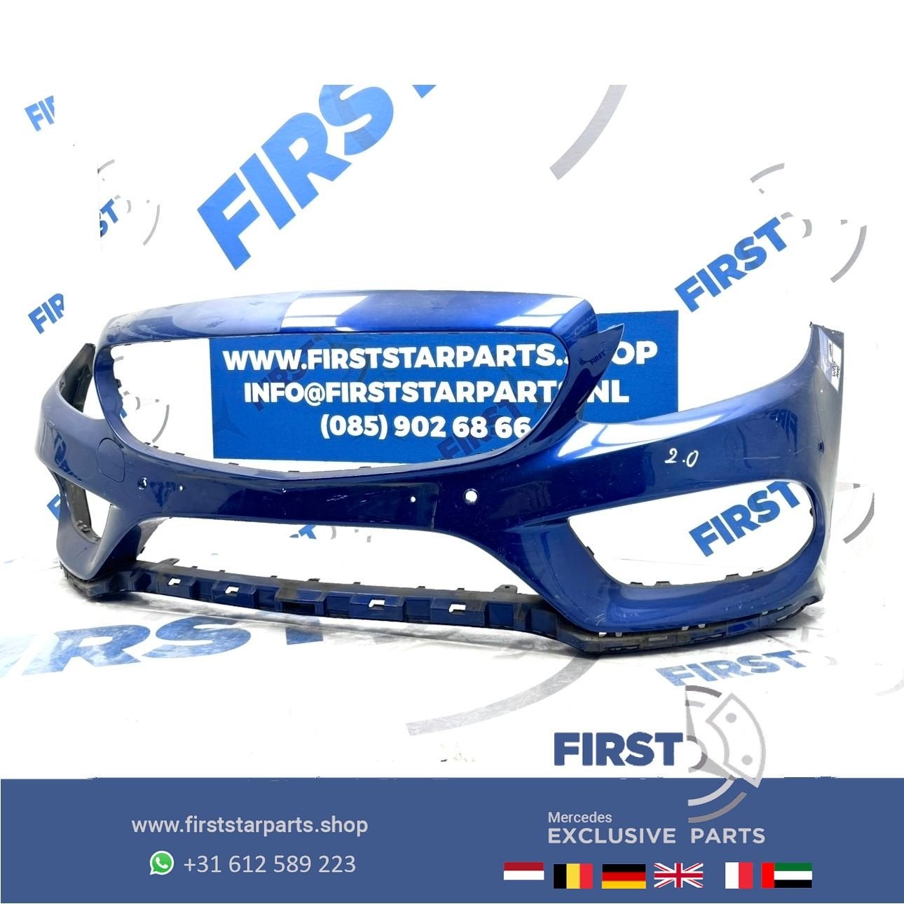 W205 BUMPER AMG VOORBUMPER 2014-2017 Mercedes C Klasse C43 Z, Gebruikt, -, Voor, Ophalen of Verzenden