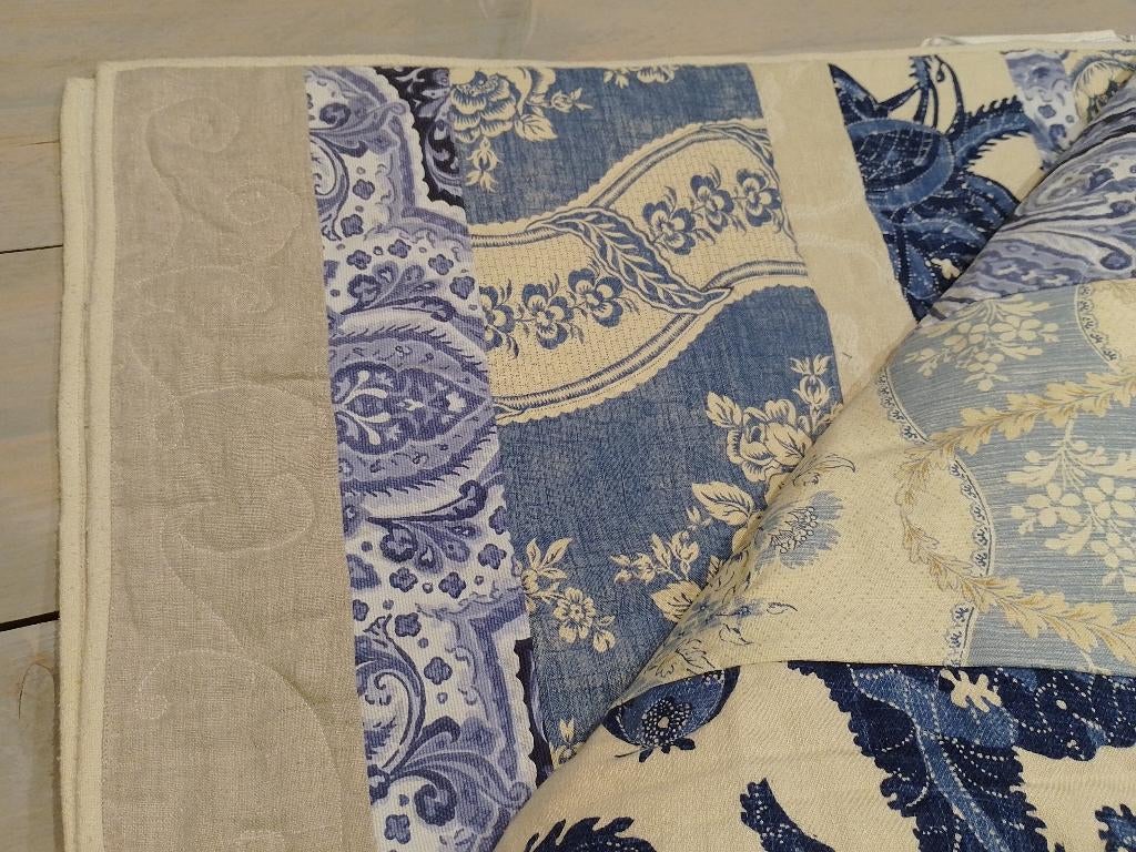 sprei blauw-beige tinten, Ophalen, Blauw, Tweepersoons, Deken of Dekbed