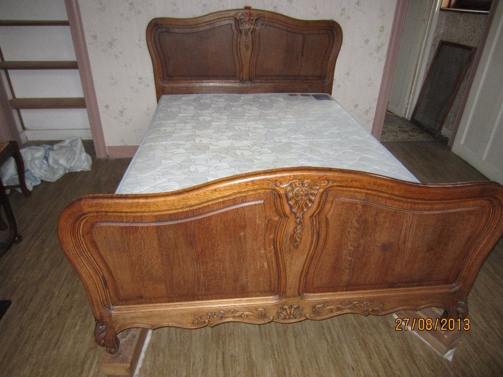 massief eiken bed, Ophalen