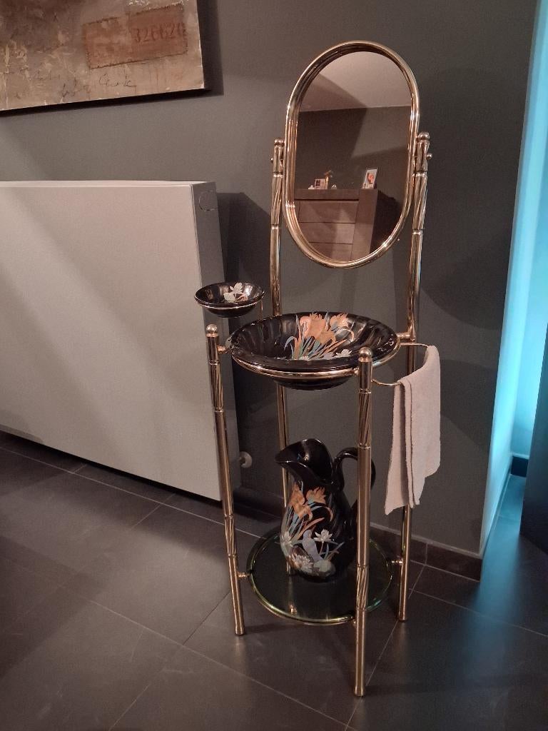 Vintage retro , set lavabo met spiegel merk ,decor exclusiv, Ophalen