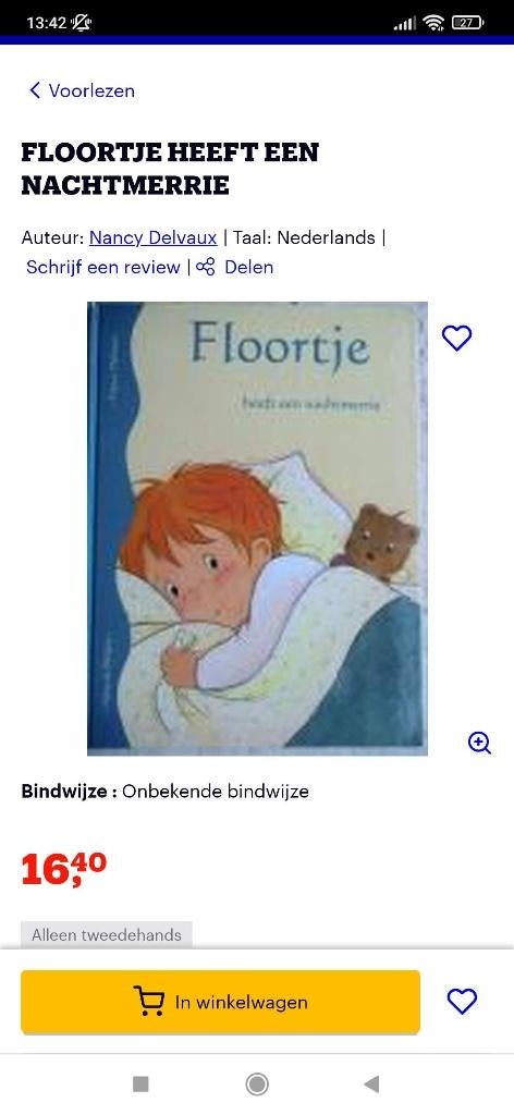 Boek Floortje heeft een nachtmerrie, Hemma, Boeken, Kinderboeken | Kleuters, Ophalen, Gelezen, Jongen of Meisje