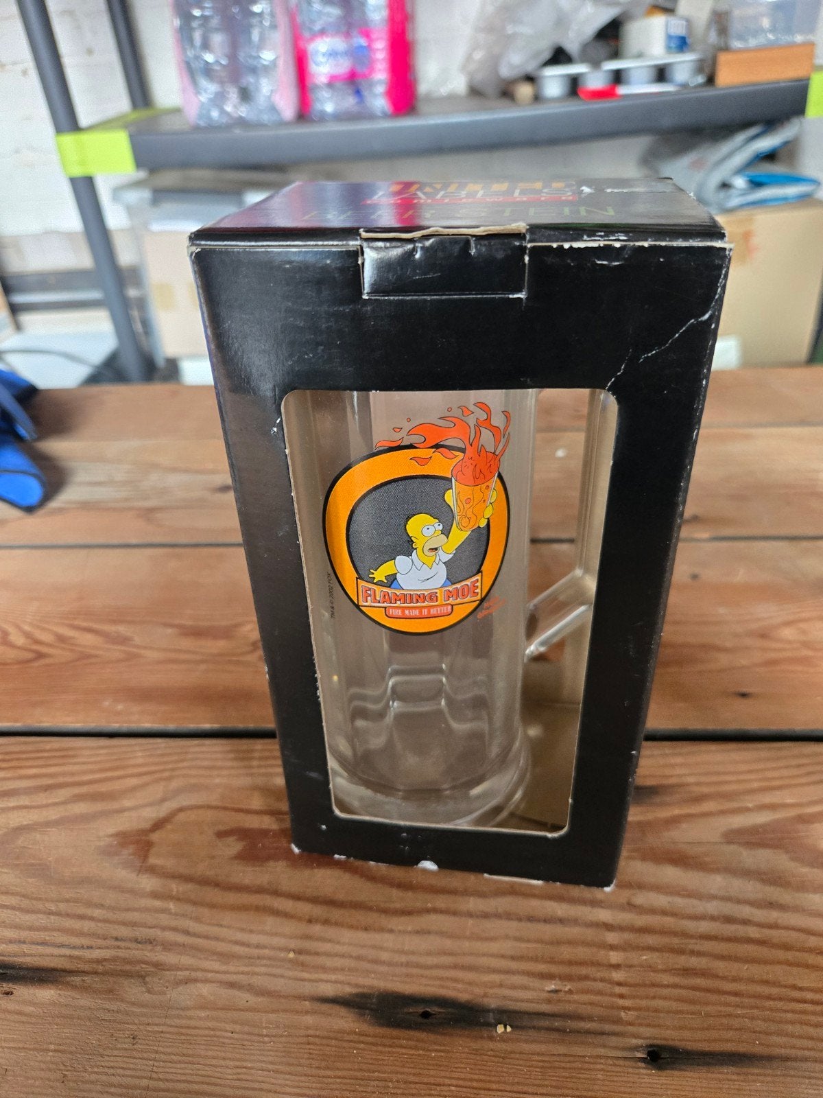 Flaming Moe" bierpul / drinkglas, Ophalen