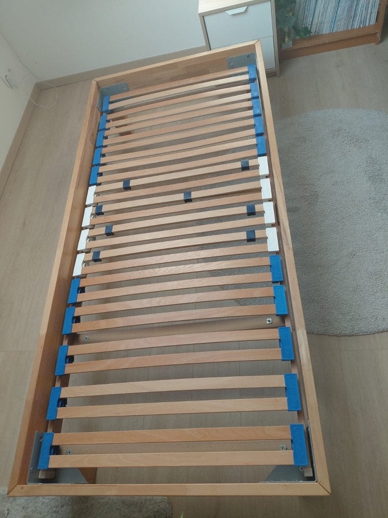 A vendre : Lit 1 personne / Complet (Bois massif), Maison & Meubles, Chambre à coucher | Lits, 90 cm, Une personne, Brun, Enlèvement