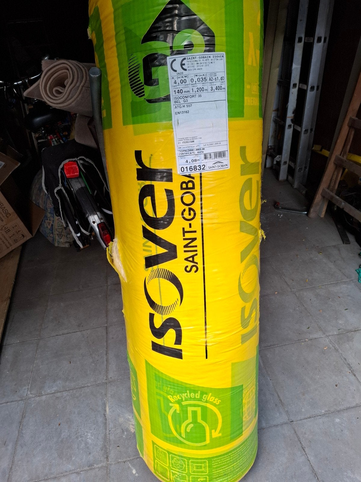 Isolatierol 140 mm glaswol, Doe-het-zelf en Bouw, Isolatie en Afdichting, 12 cm of meer, Nieuw, Minder dan 5 m², Glaswol