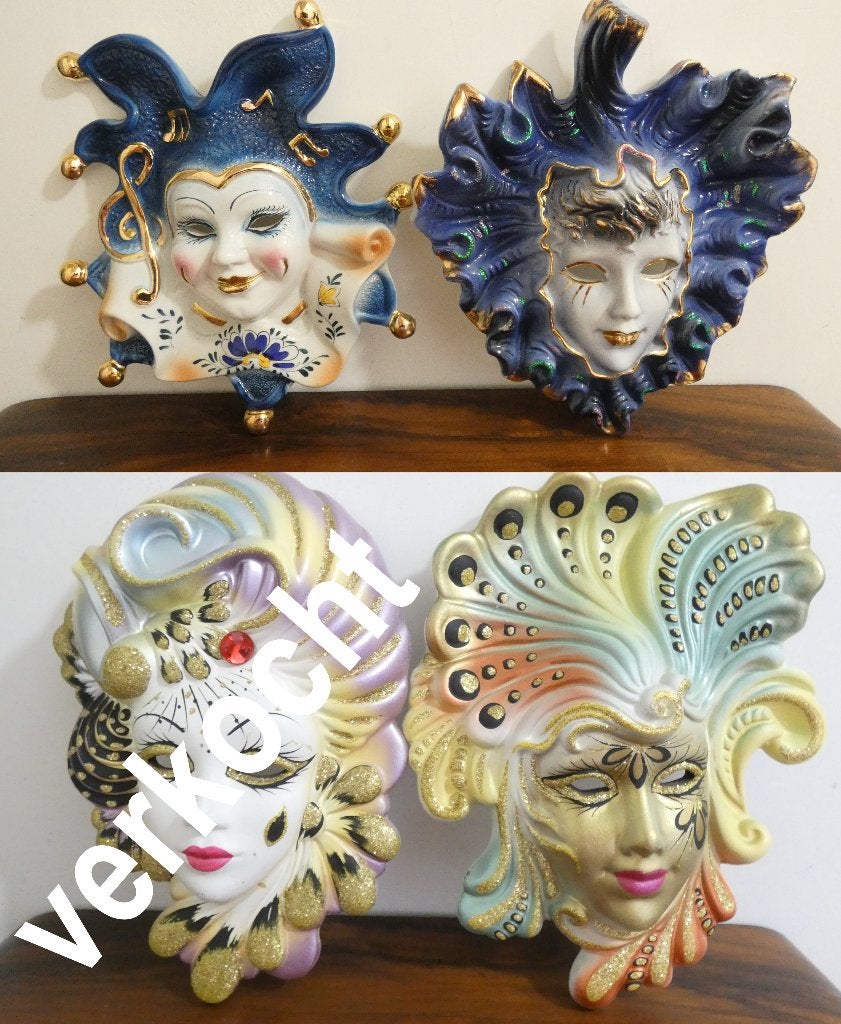 3x Venetiaans wandmasker [1436], Antiek en Kunst, Antiek | Woonaccessoires, Ophalen of Verzenden
