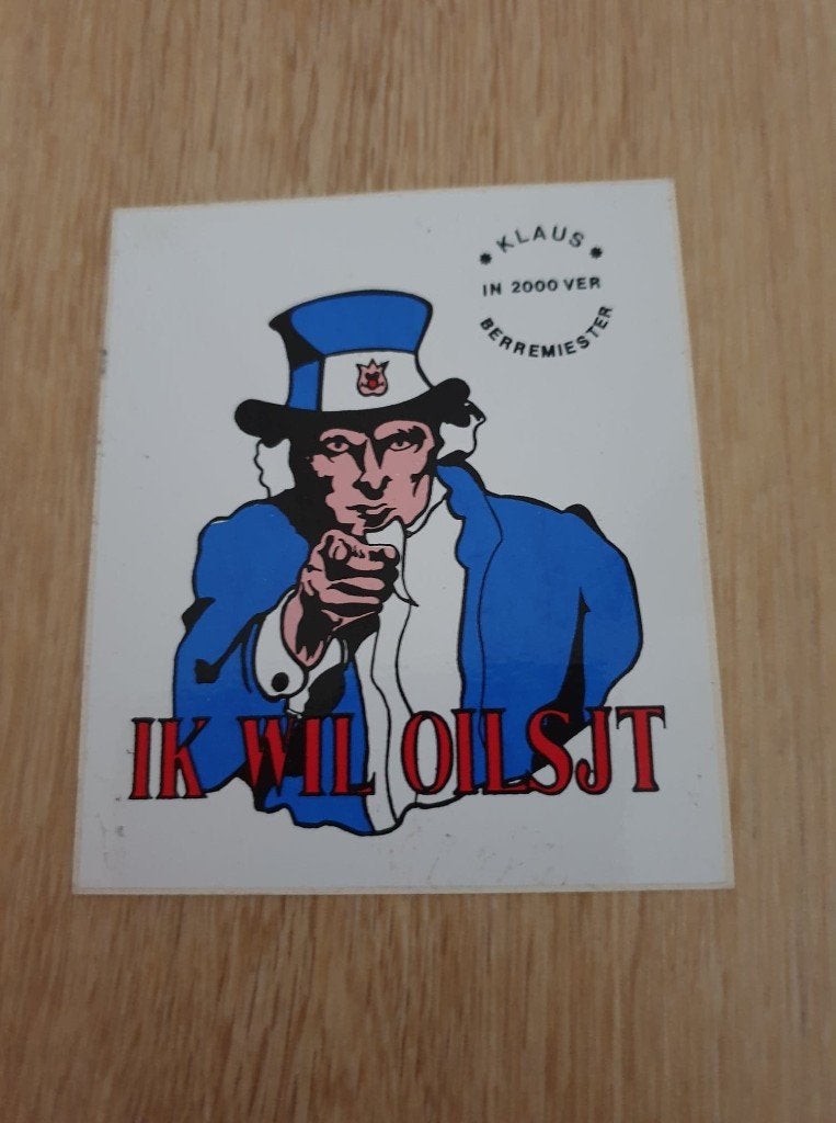 Carnaval Aalst sticker De Klaus 2000, Ophalen of Verzenden