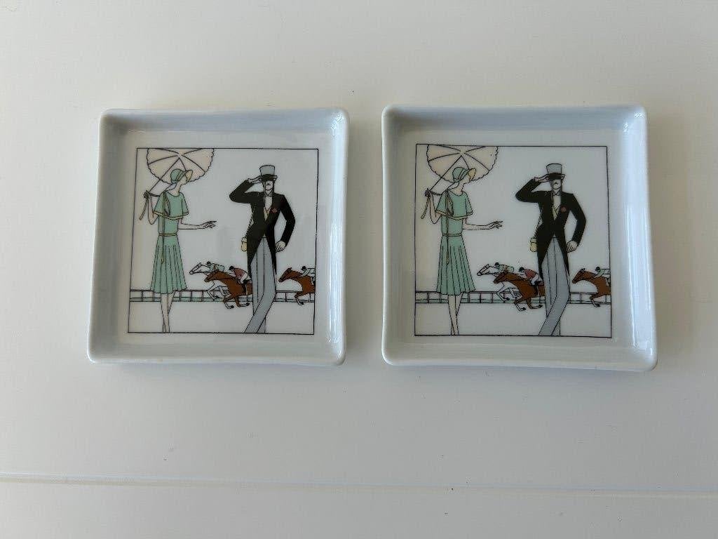 2 assiettes en porcelaine d'Auteuil/Jacques Lobjoy, Antiquités & Art, Enlèvement ou Envoi