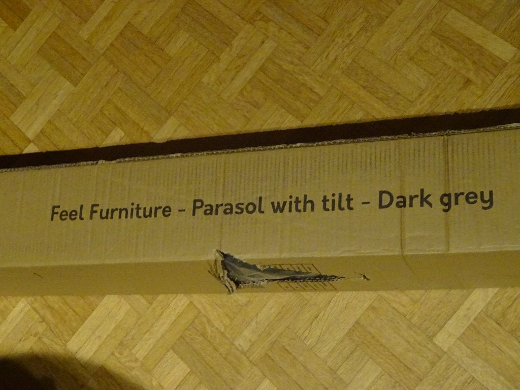 Parasol (Dark Grey - kantelsysteem) + hoes - NIEUW Furniture, Jardin & Terrasse, Parasols, Neuf, Étanche, Enlèvement, 2 à 3 mètres
