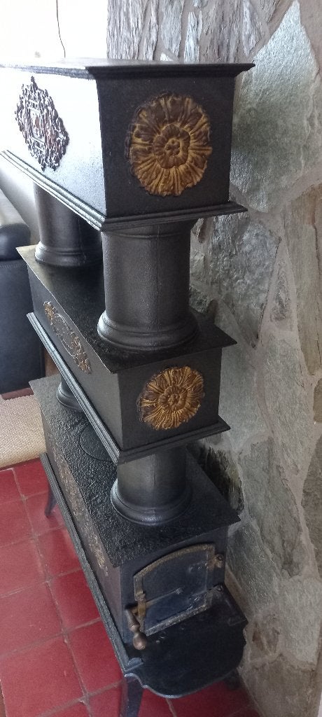 Antieke (sier) houtkachel/ kolenkachel, Huis en Inrichting, Kachels, Ophalen, Gebruikt, Houtkachel, Vrijstaand